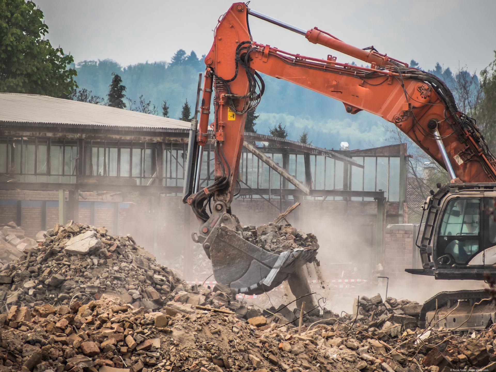 Nahaufnahme eines Baggers