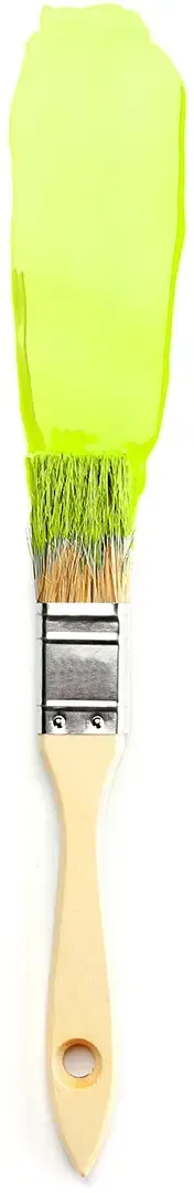 Pinsel mit grüner Farbe.