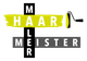 Logo f&uuml;r Haar Meister, ein Malerunternehmen. Wei&szlig;er Text auf gr&uuml;nem Hintergrund mit einem Farbroller-Symbol.