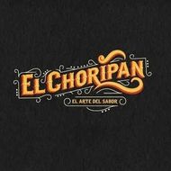 Logo for "El Choripan," with ornate text in yellow and orange on a black background. Includes "El Arte del Sabor."