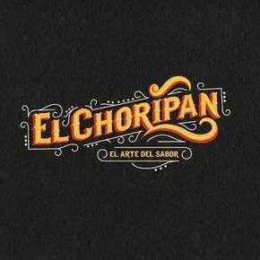 Logo for "El Choripan," with ornate text in yellow and orange on a black background. Includes "El Arte del Sabor."