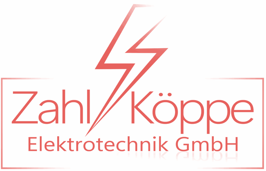 Logo für Zahl Köppe Elektrotechnik GmbH mit einem Blitzsymbol über dem Firmennamen in roter Schrift.