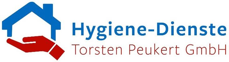 Ein blaues Haus-Symbol ruht auf einer roten Hand, daneben der Text 