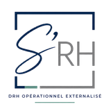 Logo “DRH OPÉRATIONNEL EXTERNALISÉ” with stylized blue “S’RH” in a square frame.