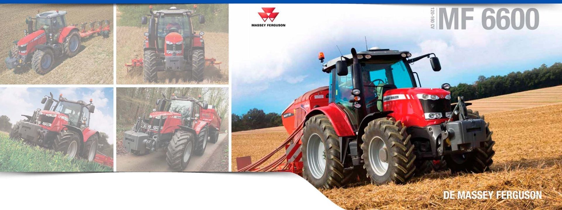 Un tractor rojo circula por un campo.