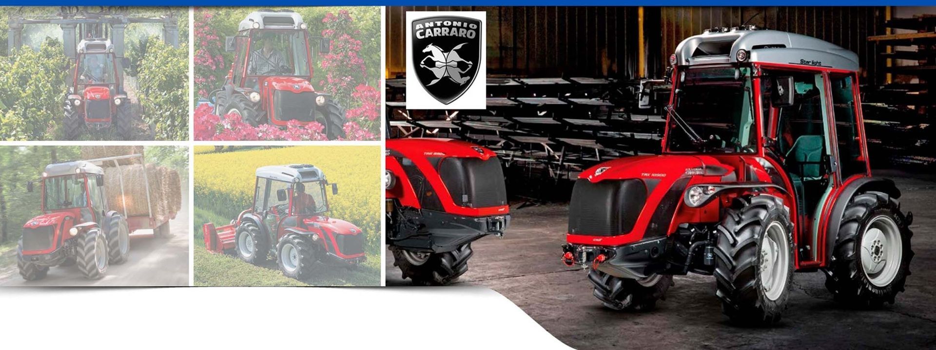 Un tractor rojo está estacionado al lado de otro tractor rojo.