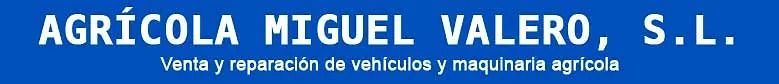 Un fondo azul con texto blanco que dice agricola miguel valero sl