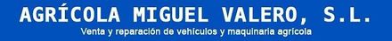 Un fondo azul con texto blanco que dice agricola miguel valero sl