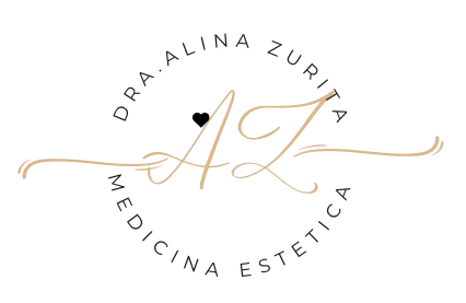 Logotipo para la Dra. Alina Zurita, con las iniciales "AZ" en letra cursiva y un coraz&oacute;n rodeado de texto.