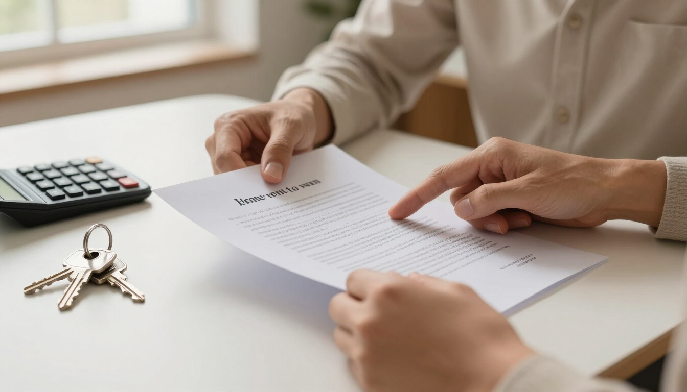 Contrato y llaves para un alquiler con opción a compra