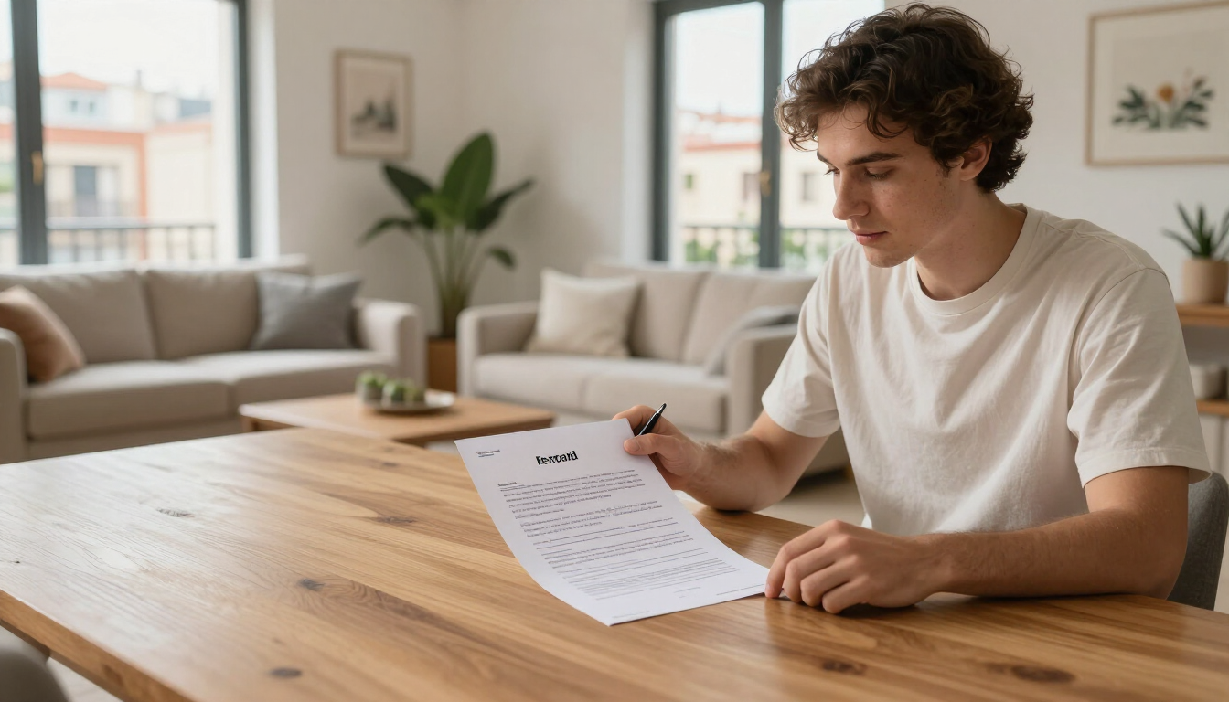 Alquiler en España: inquilino revisando un contrato de vivienda