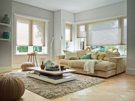 Plissee-Faltstore im Wohnzimmer