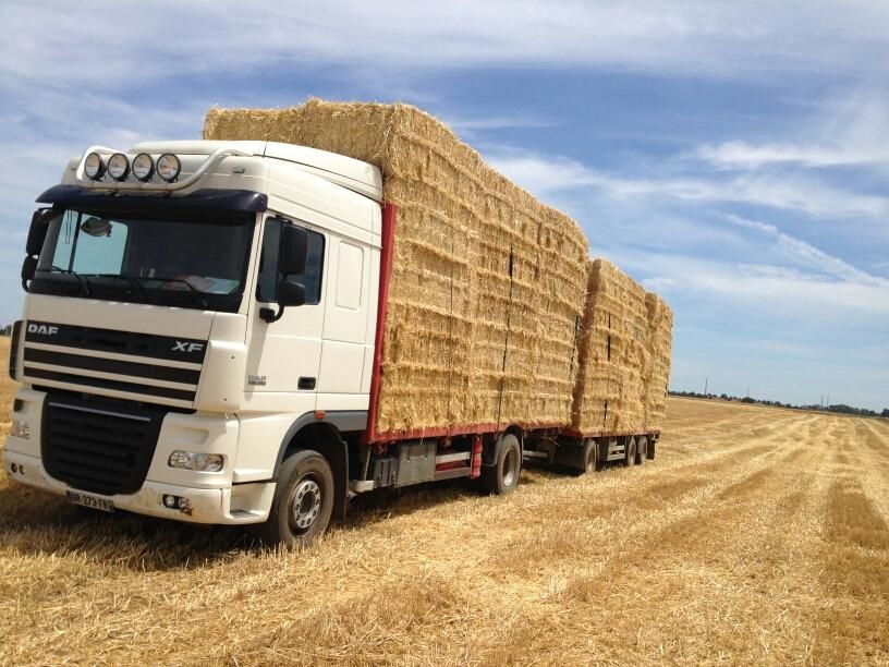 Camion de transport de paille