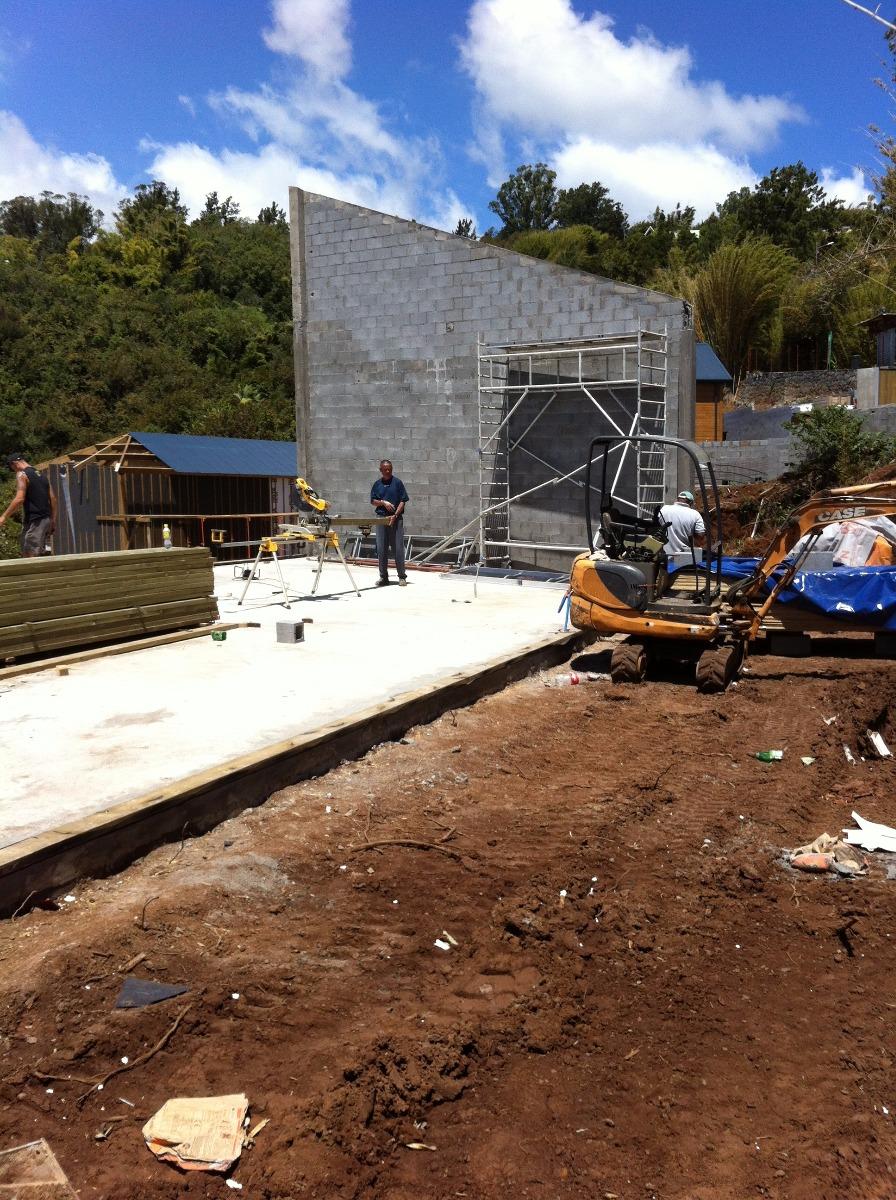 Construction de maison individuelle en béton et en bois