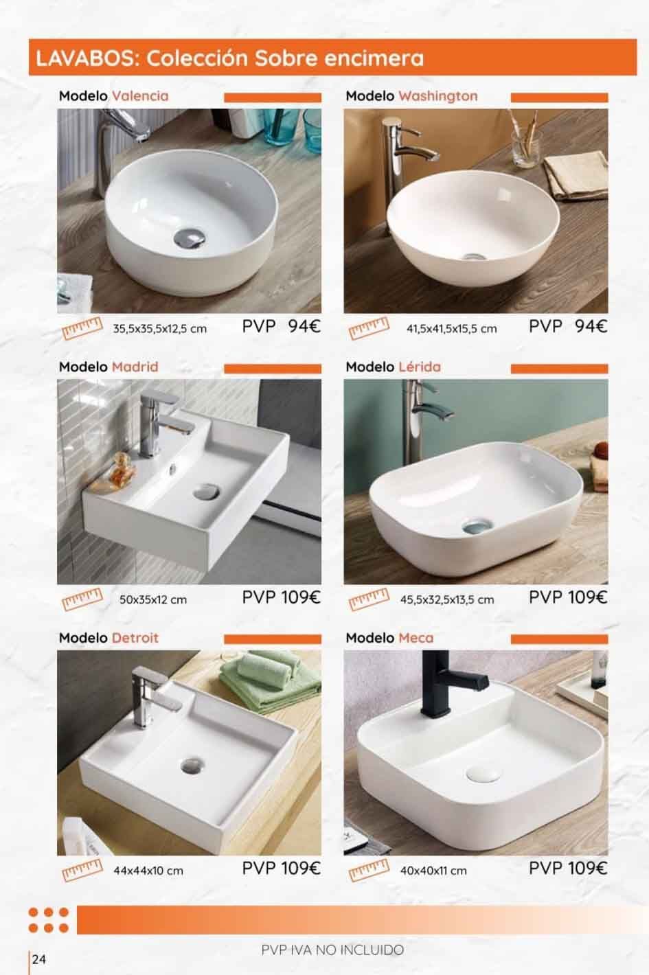 Hay muchos tipos diferentes de lavabos en este folleto.