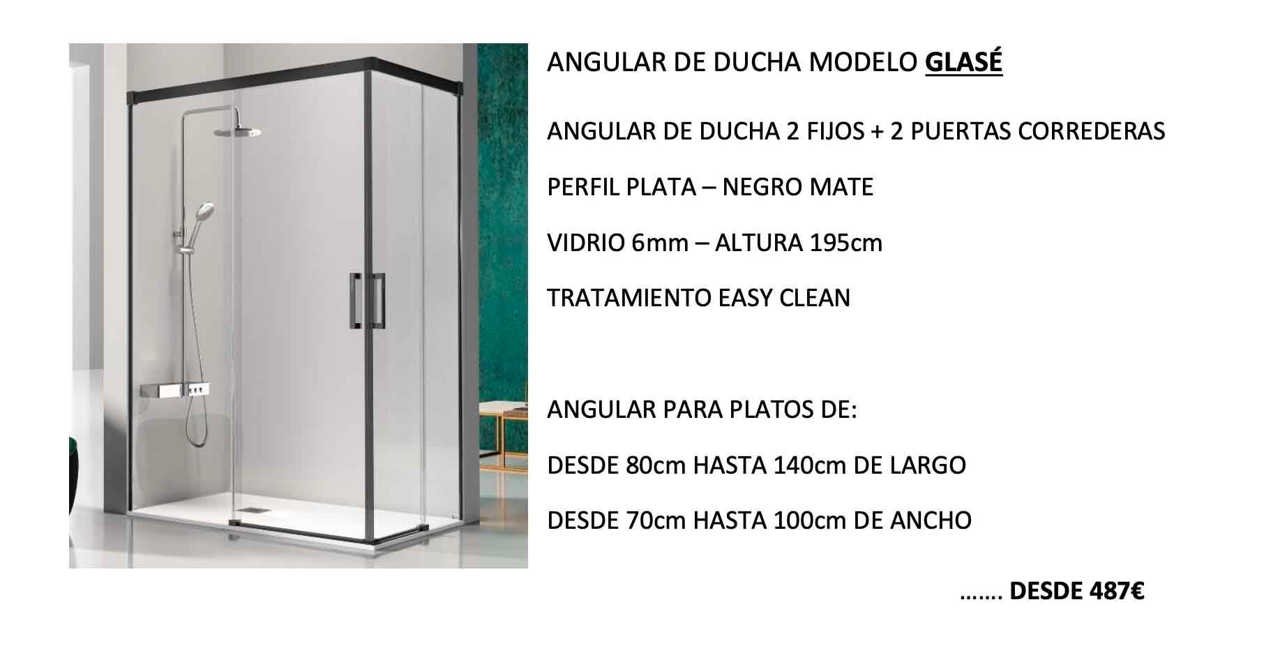 Una imagen de una cabina de ducha con un marco negro.