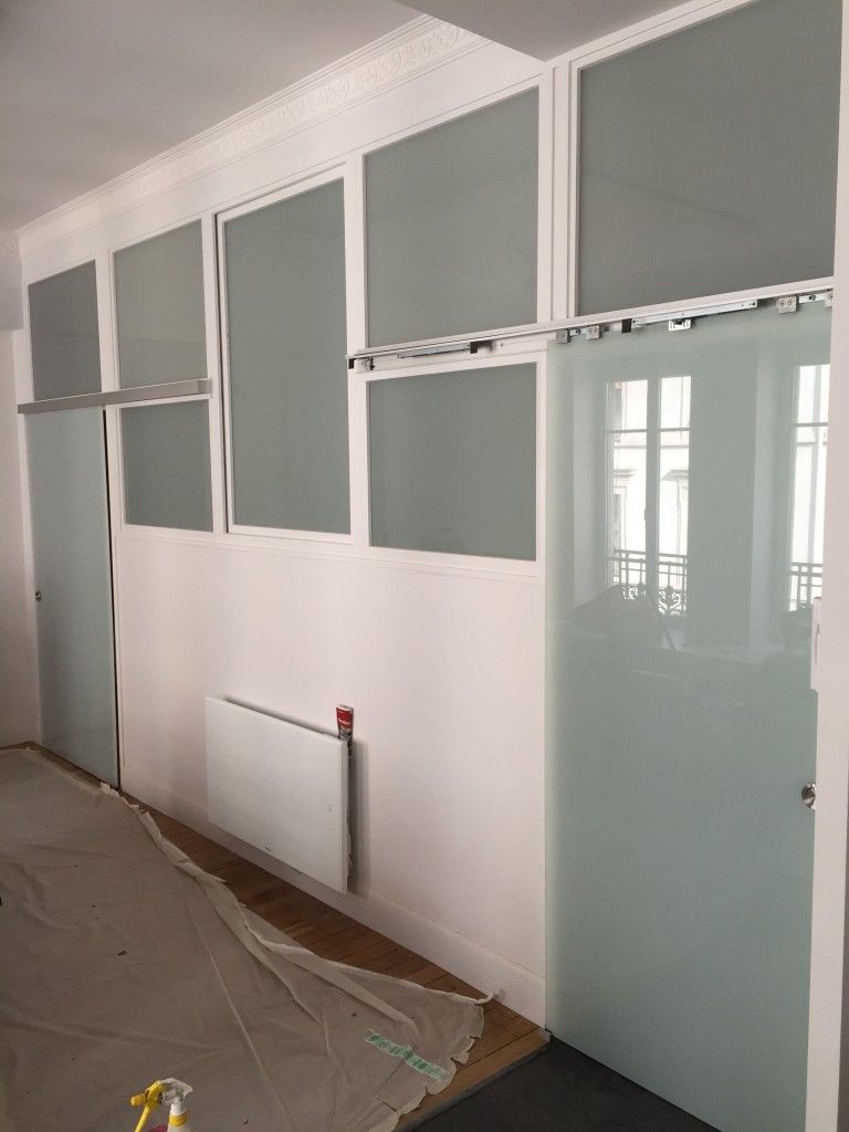 Porte coulissante en verre trempé