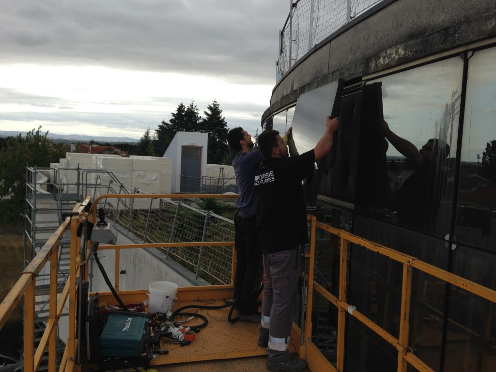 Pose de vitrage en extérieur