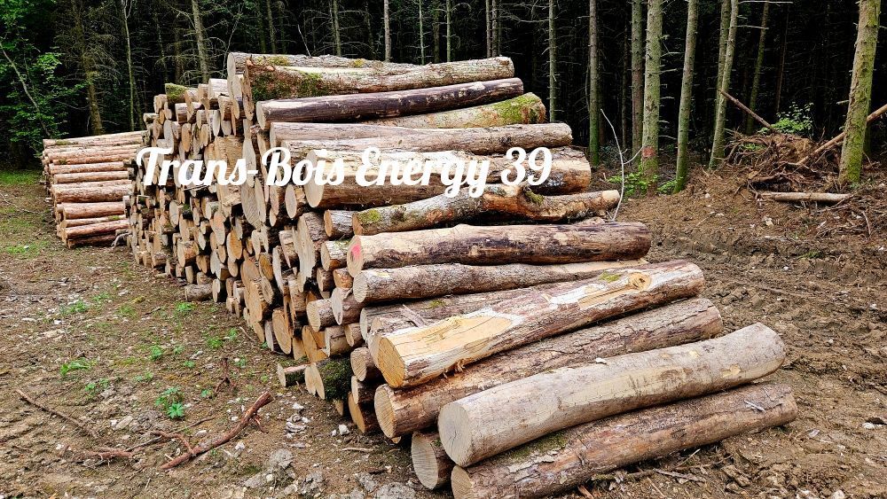 Pile de bûches, à l'extérieur.