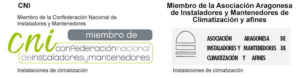 Logos for CNI and Asociación Aragonesa de Instaladores y Mantenedores.