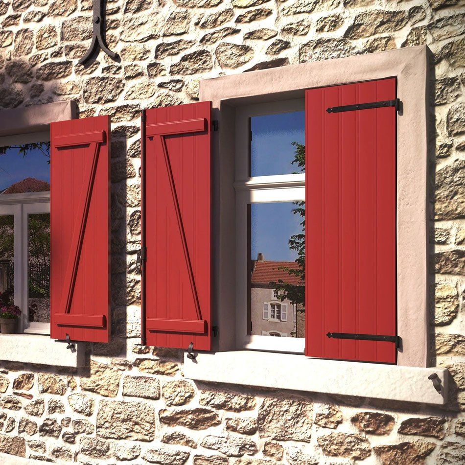 Volets battants rouges