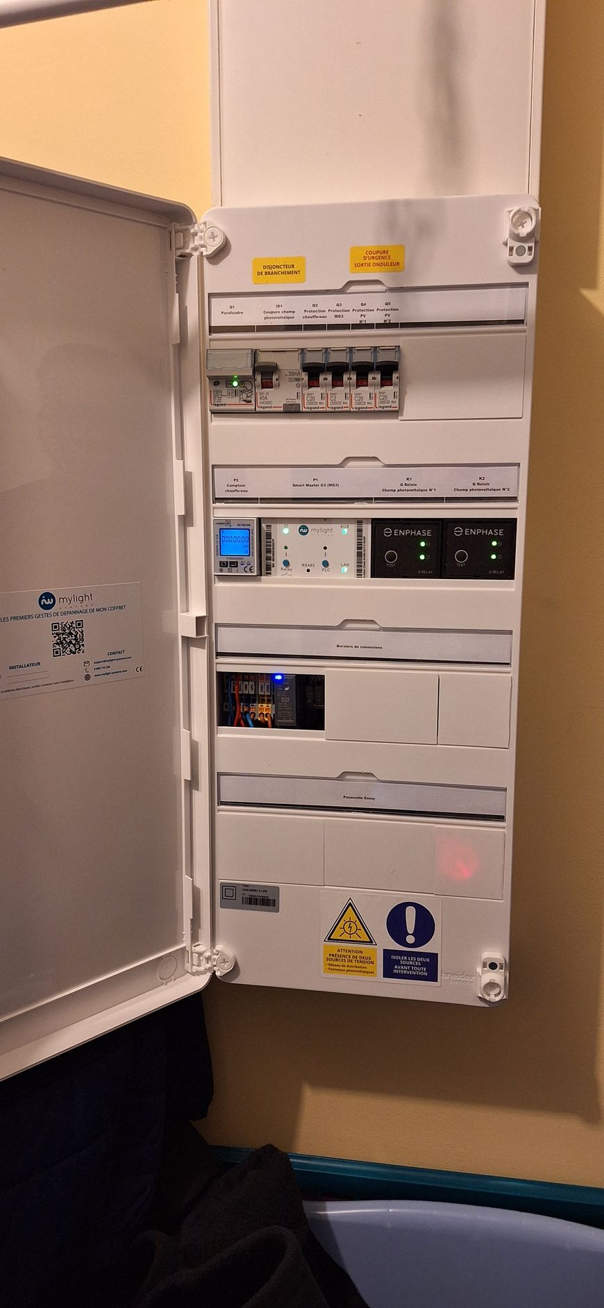 Tableau électrique ouvert