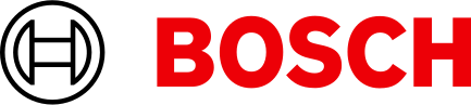 Un gros plan d'un logo bosch sur fond blanc