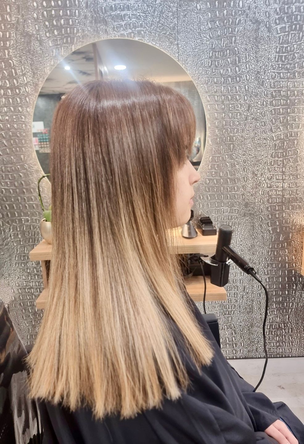 Balayage cheveux lisses