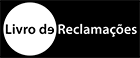 A white circle with the words livro de reclamações on it