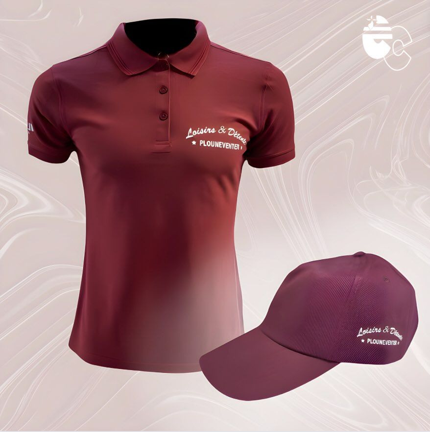 Polo bordeaux et casquette de baseball 