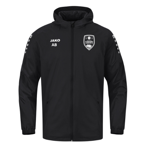 Veste zippée à capuche bleu marine avec écusson du club et logo blanc sur la poitrine