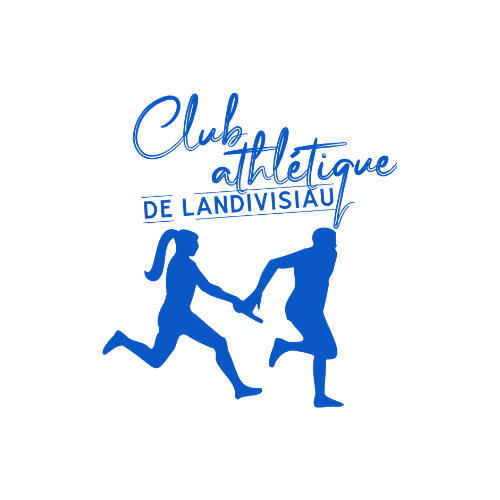 Blue Club Athlétique de Landivisiau logo with two running athletes