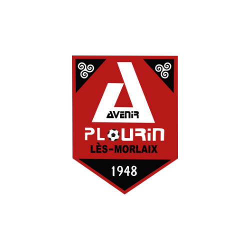 Écusson rouge et noir du club sportif Avenir de Plurin-lès-Morlaix avec le texte « 1948 ».