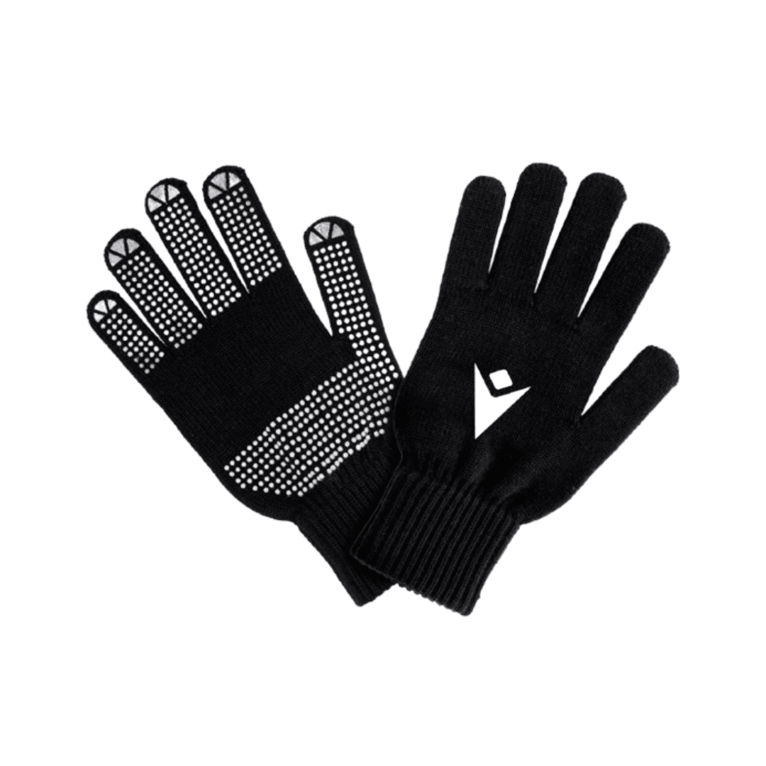 Paire de gants noirs en maille, dont un avec bouts de doigts compatibles