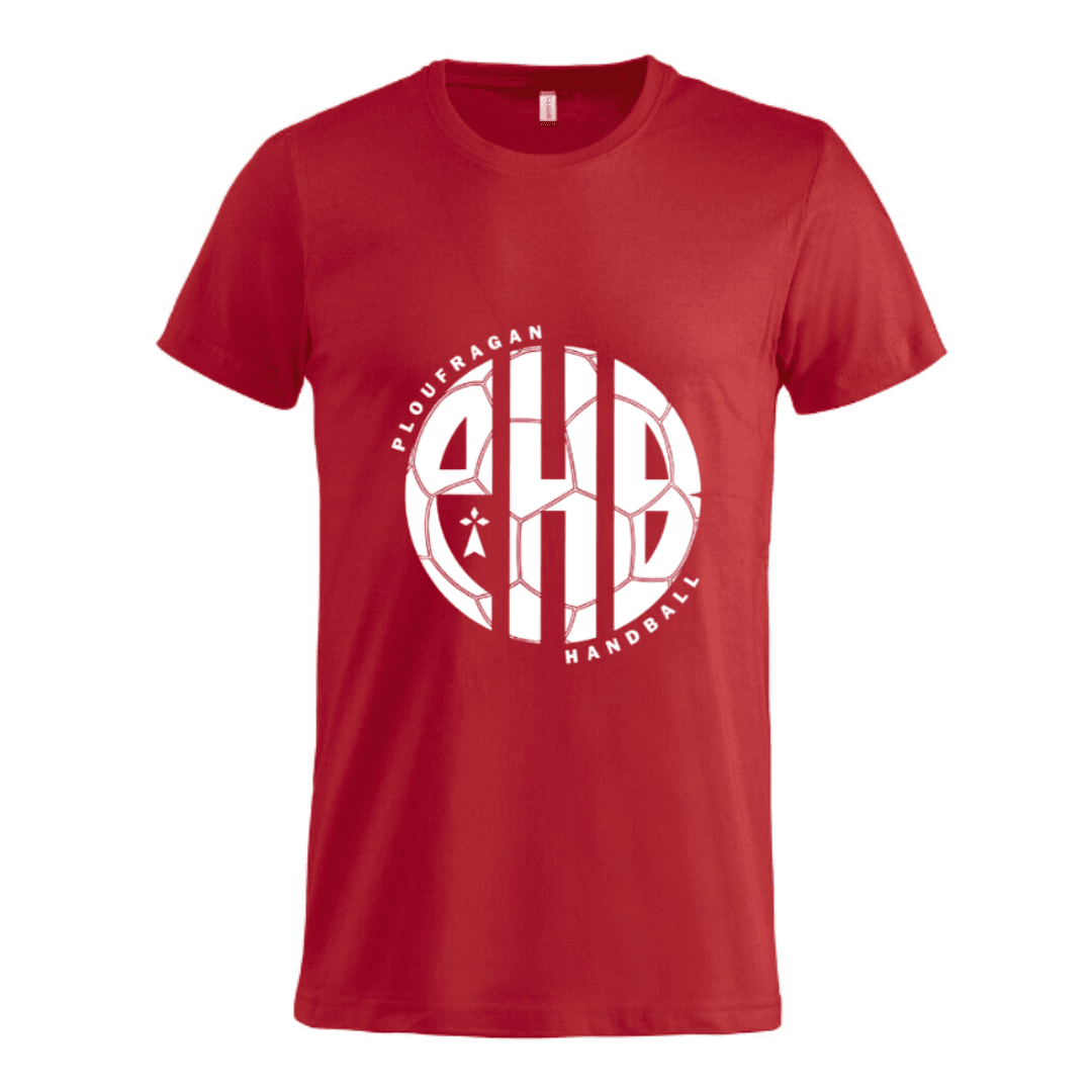 T-shirt noir avec un logo circulaire blanc sur la poitrine