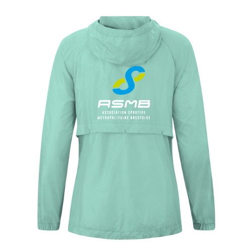 Veste à capuche vert menthe avec poches zippées et logo brodé sur la poitrine