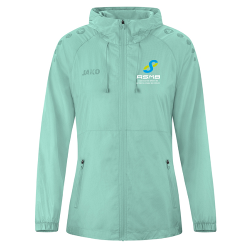 Veste à capuche vert menthe avec poches zippées et logo brodé sur la poitrine