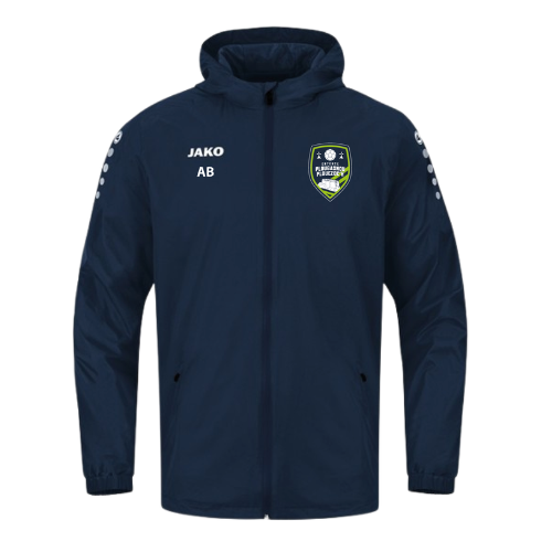 Veste zippée à capuche bleu marine avec écusson du club et logo blanc sur la poitrine