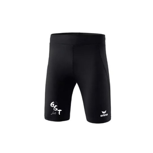 Short de sport noir avec logo blanc sur fond blanc