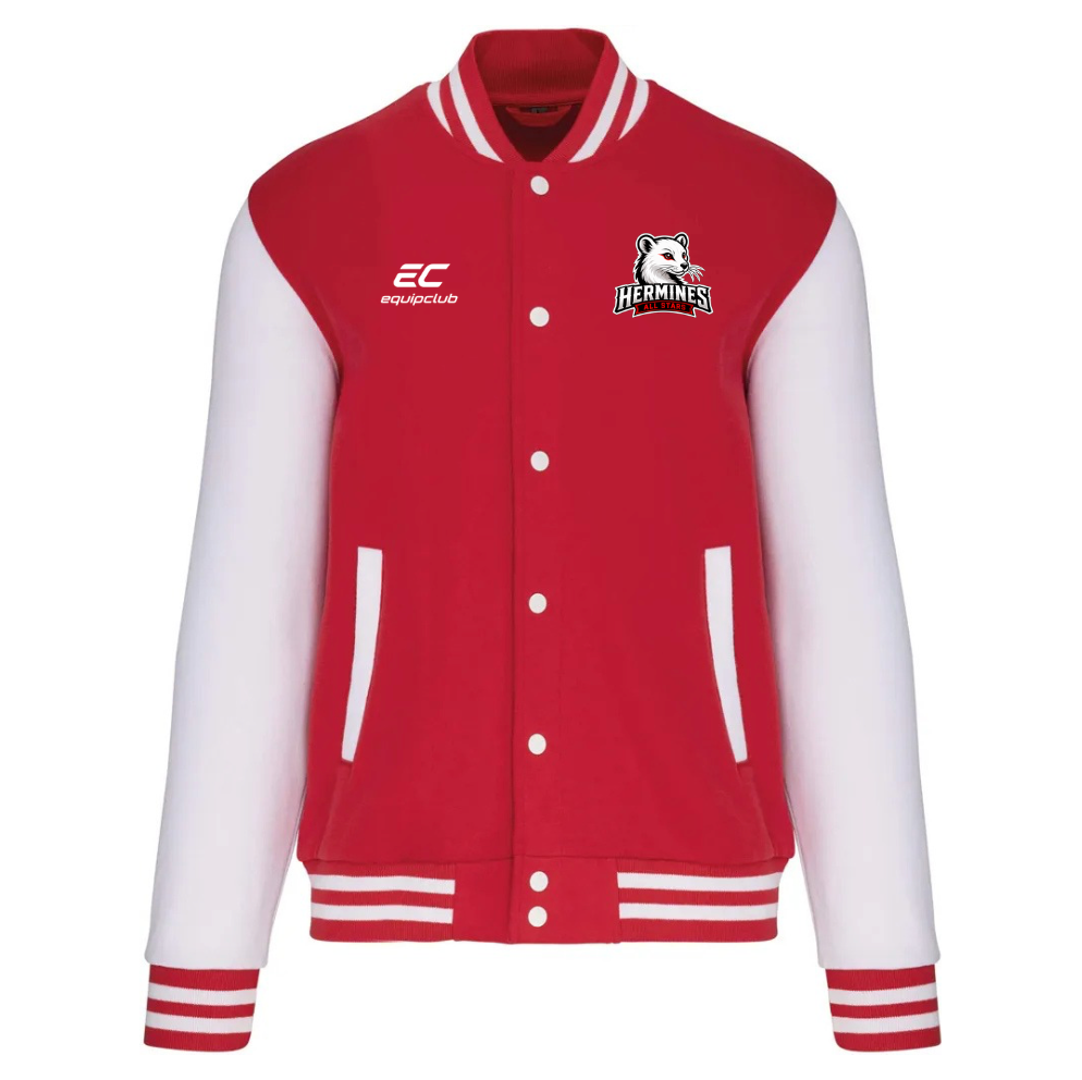 HERMINES - VESTE TEDDY ROUGE