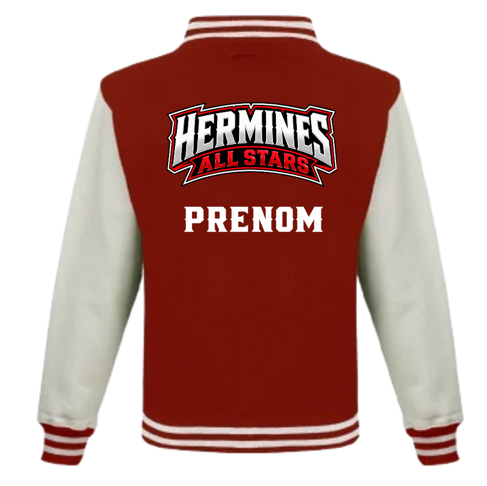 HERMINES - VESTE TEDDY ROUGE