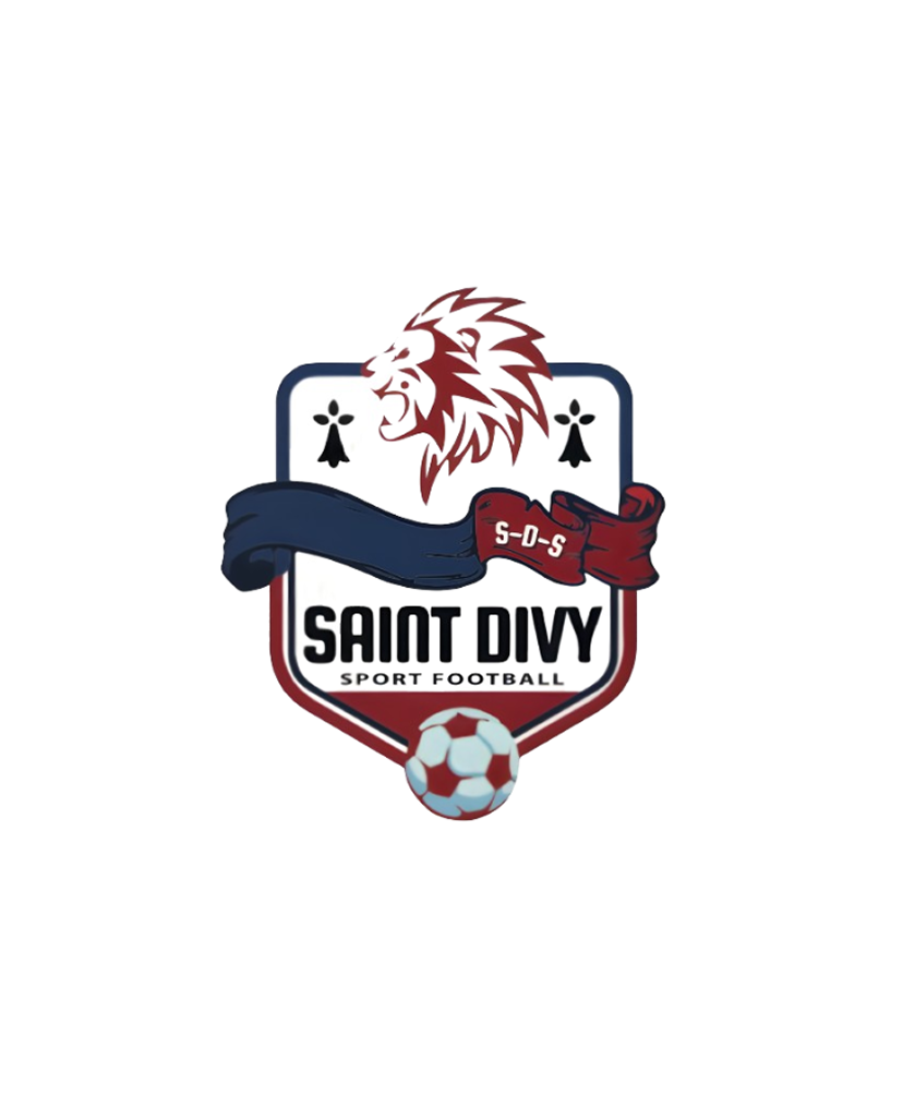 Le logo de Saint Divy Sport Football représente une tête de lion, deux taches d'hermine