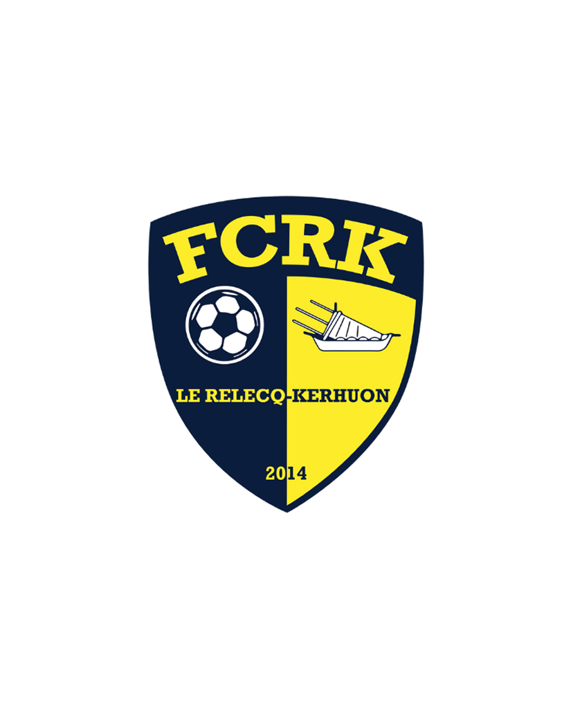 Logo du FCRK Le Relecq-Kerhuon, représentant un écusson divisé entre bleu foncé et jaune