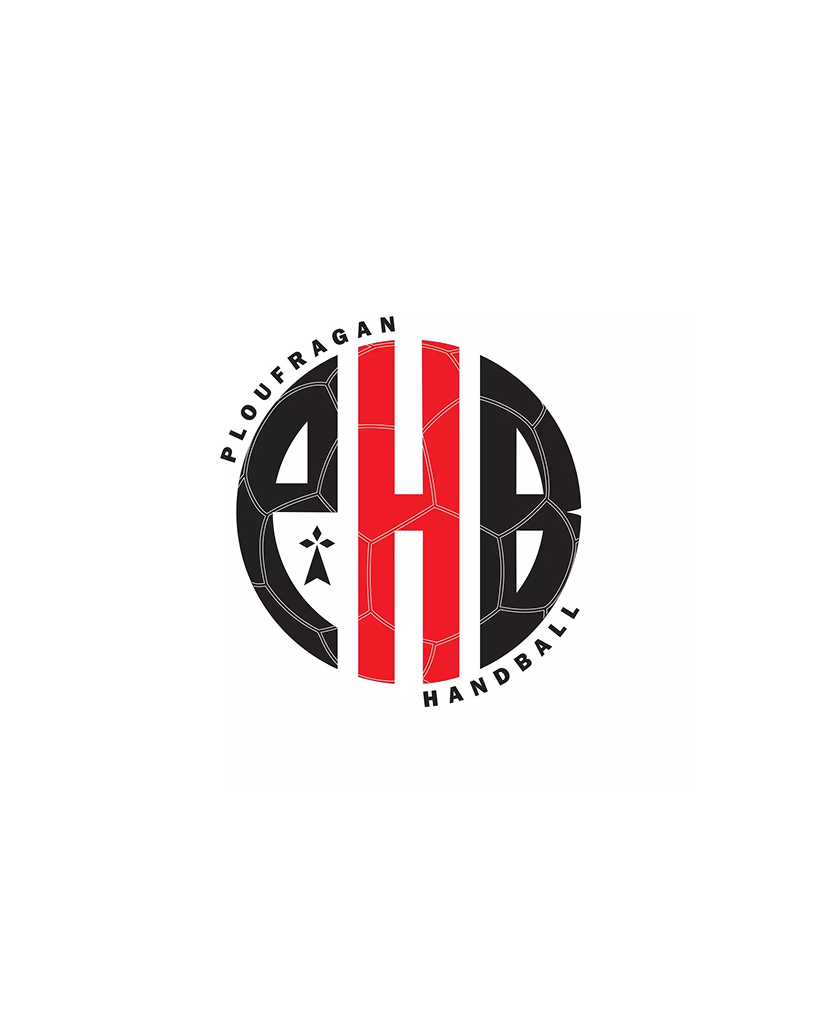 Logo du club de handball de Ploufragan : motif circulaire noir et rouge