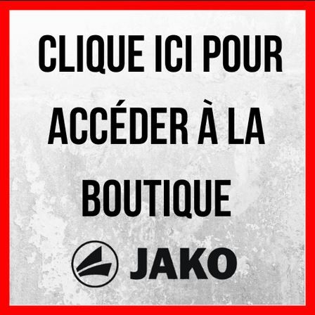 French sign with red border reading “Clique ici pour accéder à la boutique Jako.”