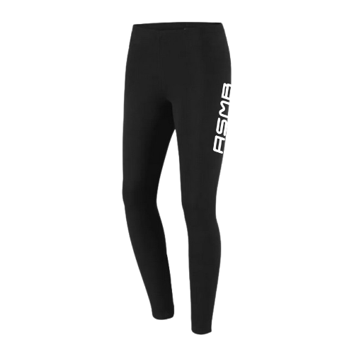 Legging de sport noir avec logo vertical blanc sur le côté