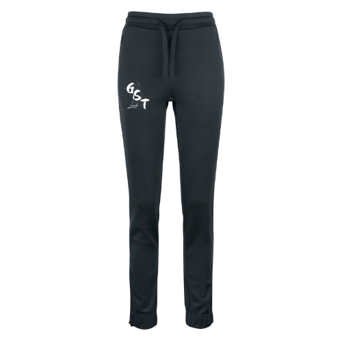 Pantalon de jogging noir avec cordon de serrage et imprimé graphique blanc sur la cuisse gauche