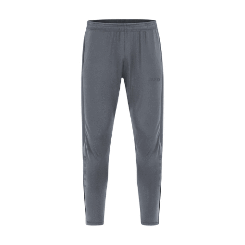 Pantalon de jogging noir de sport à jambes fuselées et taille élastique sur fond blanc