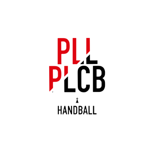 Logo de la PLLCB Handball en rouge et noir sur fond blanc
