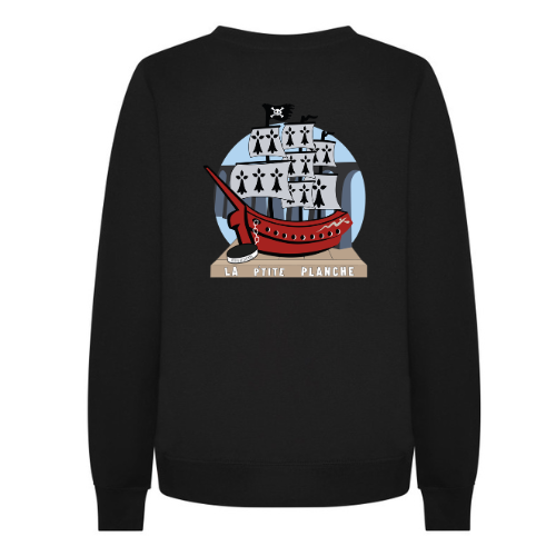 Sweat-shirt noir à manches longues avec un petit logo sur la poitrine